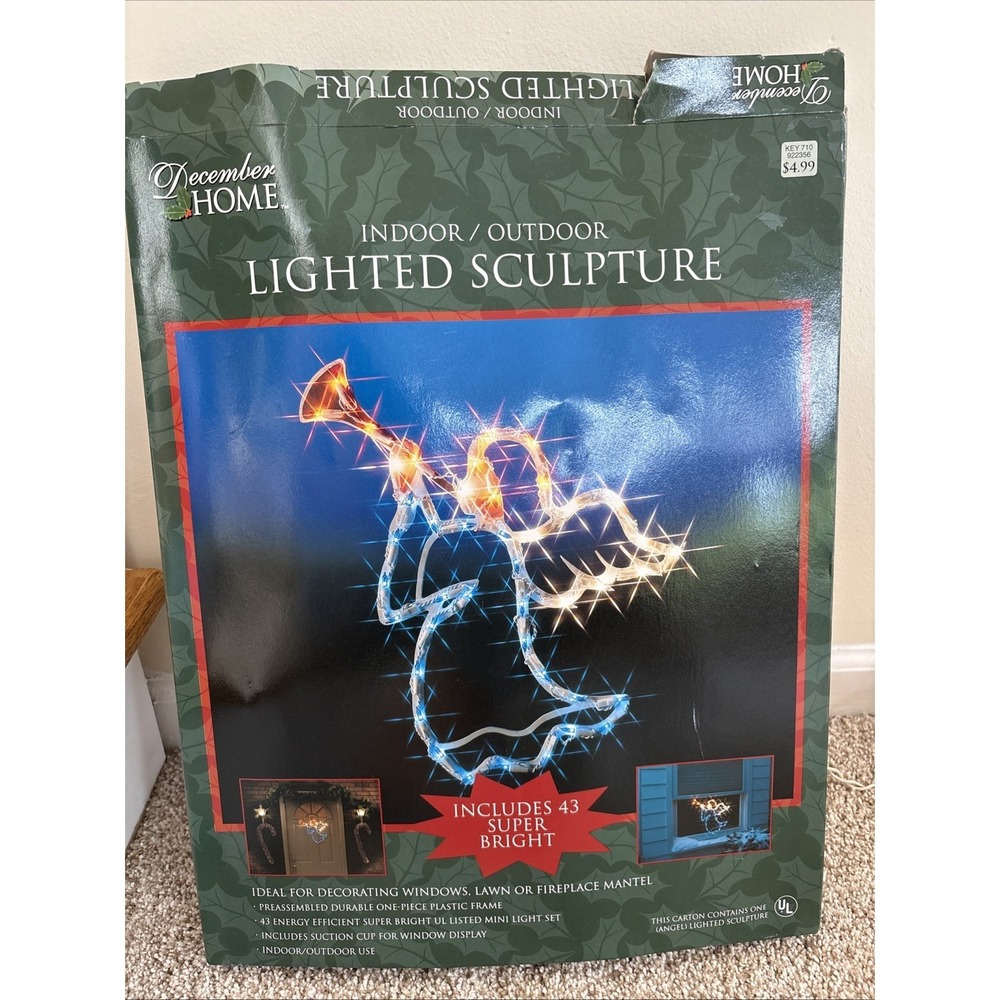 Vintage December‎ Home Angel lighted Sculpture Indoor Outdoor Silhouette 18 Inch
